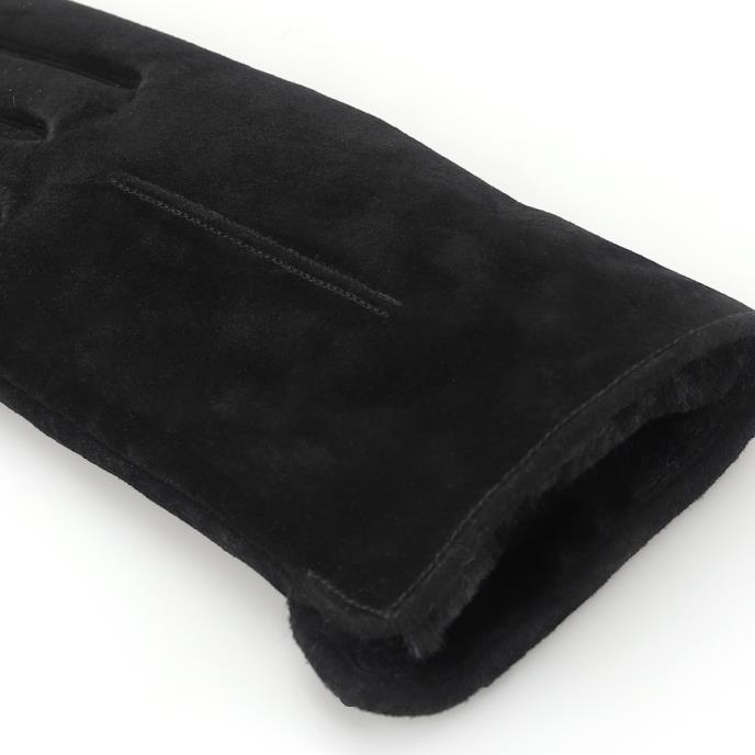 Isotoner® Ladies Suede Glove With Faux Fur Lining Black Extra Image 5